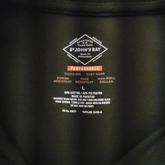 St. John's Bay Performance Men's Regular Fit Short Sleeve Polo Shirt - Picture 3 of 4